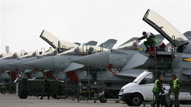 This AFP file photo shows Eurofighter Typhoon aircraft at RAF Coningsby in Lincolnshire north east England.
