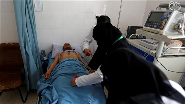 Volunteer nurses prepare a patient for an electrocardiography check-up at a charitable medical center, which is offering free medical services to support those in need in Sana’a, Yemen, on February 26, 2018. (Photo by Reuters)
