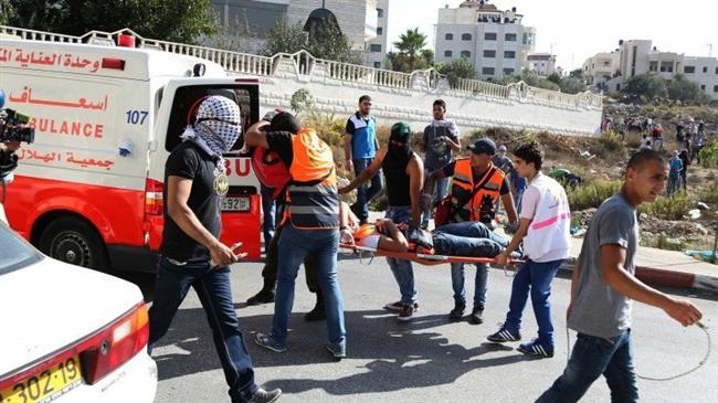 This photo shows the aftermath of an incident on the road linking the occupied West Bank towns of Hizma and 