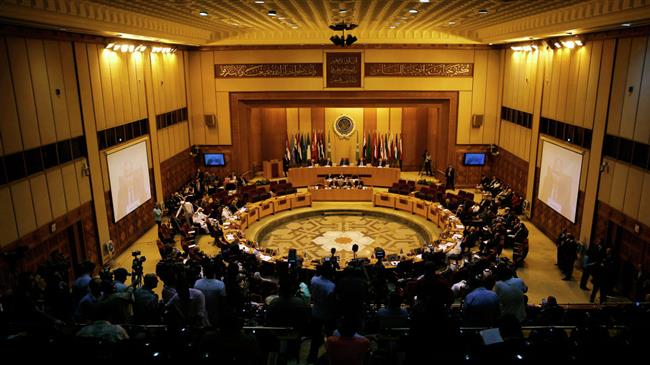 The file photo shows a general view of the Arab League headquarters during a meeting in the Egyptian capital, Cairo.
