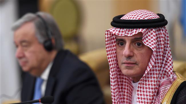 Saudi Foreign Minister Adel al-Jubeir attends the 16th Advisory Board meeting of the United Nations Counter-Terrorism Centre (UNCCT) in Riyadh on April 17, 2018. (AFP photo)
