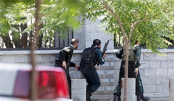 Iranian security Forces during battle against ISIL invaders to Iranian Parliament