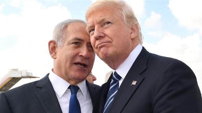 US President Donald Trump (R) and Israeli Prime Minister Benjamin Netanyahu
