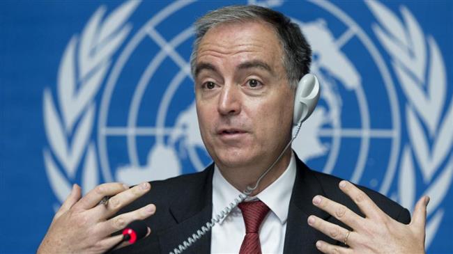 The file photo shows UN Humanitarian Coordinator for Syria Panos Moumtzis.