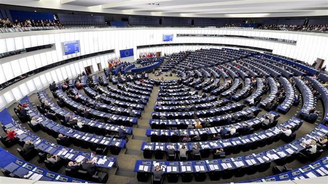 The file photo shows a view of the European Parliament.
