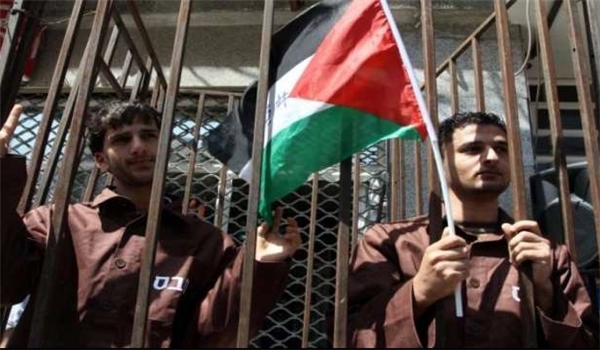 Palestinian men in Israeli jail