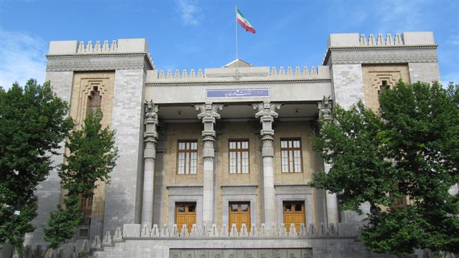 The file photo shows a view of the Iranian Foreign Ministry building in Tehran.
