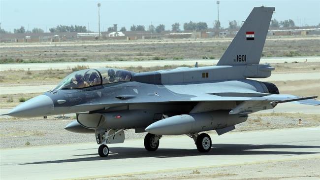 This file picture shows an F-16 fighter jet operated by the Iraqi Air Force.
