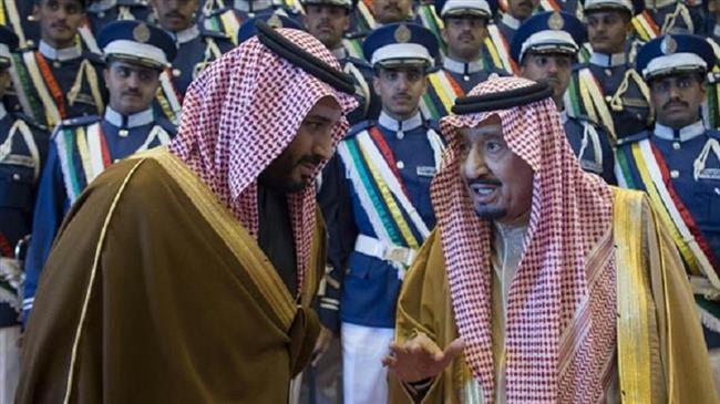 The undated photo shows Saudi King Salman bin Abdulaziz Al Saud, right, and his son Crown Prince Mohammed bin Salman.
