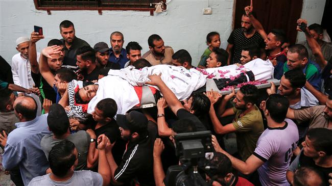 Palestinians in a funeral