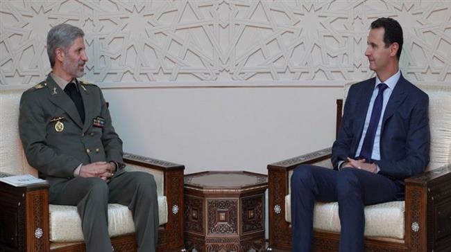 Iranian DM Hatami said in a meeting with Syrian President Bashar al-Assad in Damascus
