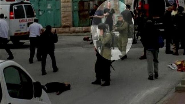 Frame grab shows the moment Israeli trooper Elor Azaria shoots wounded Palestinian Abdel Fattah al-Sharif in the head in the West Bank city of city of al-Khalil (Hebron) in March 2016.
