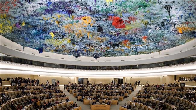 A general view taken on September 10, 2018 shows the opening session of the 39th UN Council of Human Rights at the UN Offices in Geneva. (Photo by AFP)
