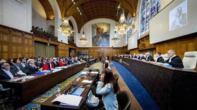 A session of the International Court of Justice (ICJ) in which Iran
