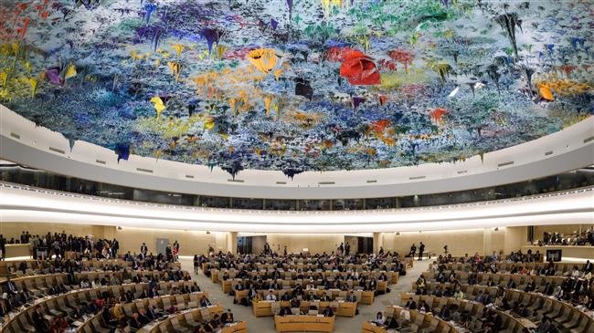 A general view taken on September 10, 2018 during the opening day of the 39th UN Council of Human Rights at the UN Offices in Geneva (Photo by AFP)
