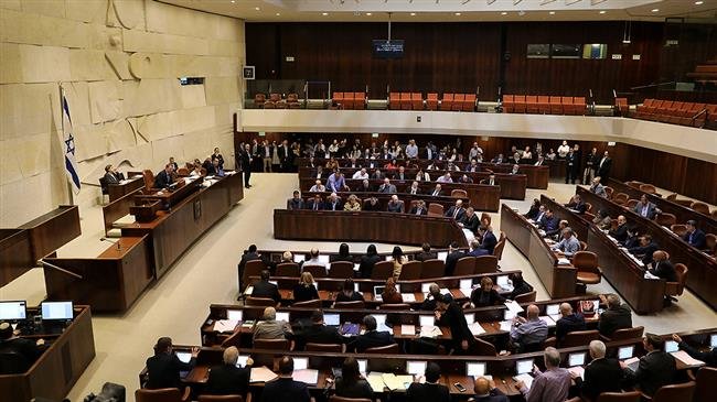 This picture shows a view of the Israeli Knesset (parliament) in session. (Photo by the Yedioth Ahronot daily newspaper)
