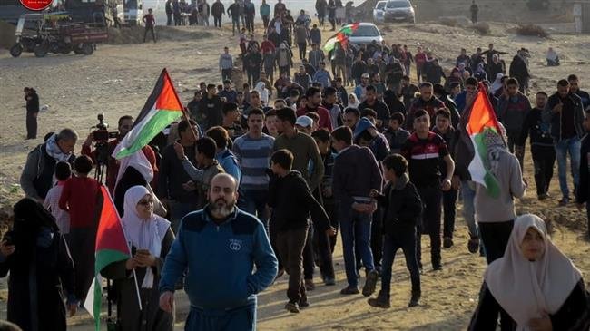 People in northern part of the besieged Gaza Strip are holding a rally in protest against the nearly 12-year long Israeli-imposed blockade on the impoverished sliver, on November 26, 2018.
