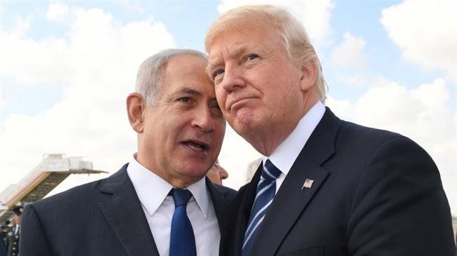 US President Donald Trump (R) and Israeli Prime Minister Benjamin Netanyahu
