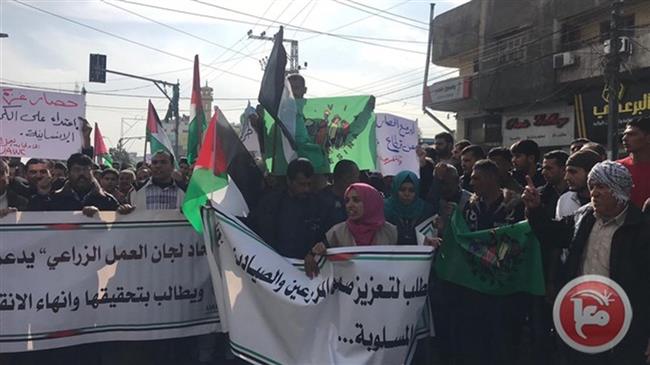 Palestinians stage a protest rally in the besieged Gaza Strip on December 3, 2018. (Photo by Ma