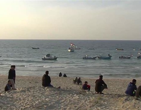A screenshot shows the Palestinian freedom flotilla, which was launched in the besieged Gaza Strip on December 3, 2018.
