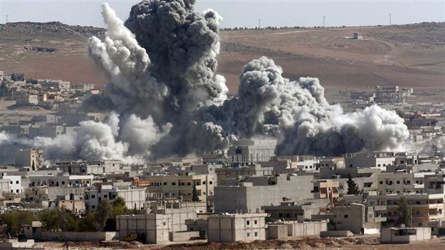 This file picture shows the aftermath of a US-led airstrike on the Kurdish city of Kobani, officially known as Ayn al-Arab, in Syria’s northern province of Aleppo. (Photo by the Associated Press)