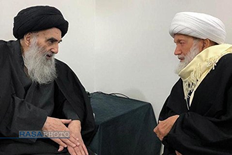 Ayatollah Sheikh Isa Qassem Meets Ayatollah Seyyed Ali Sistani in Holy City of Najaf, Iraq