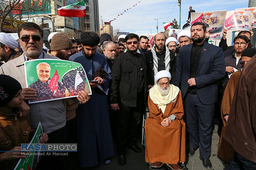 Soleimani Dawn| Islamic Scholars and political figures participated in annual 22 Bahman (February 11) march in across Iran
