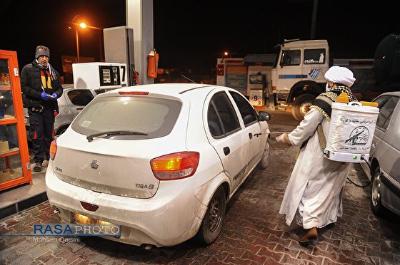 Basiji clergies disinfect Iranian cities from Coronavirus