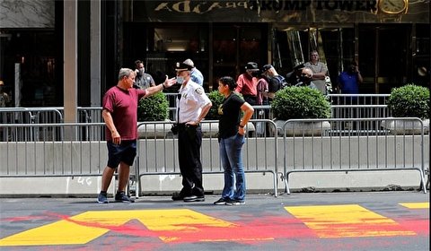 Counter-Protester Splatters Red Paint over Black Lives Matter Mural Just Days After It Debuted Outside Trump Tower