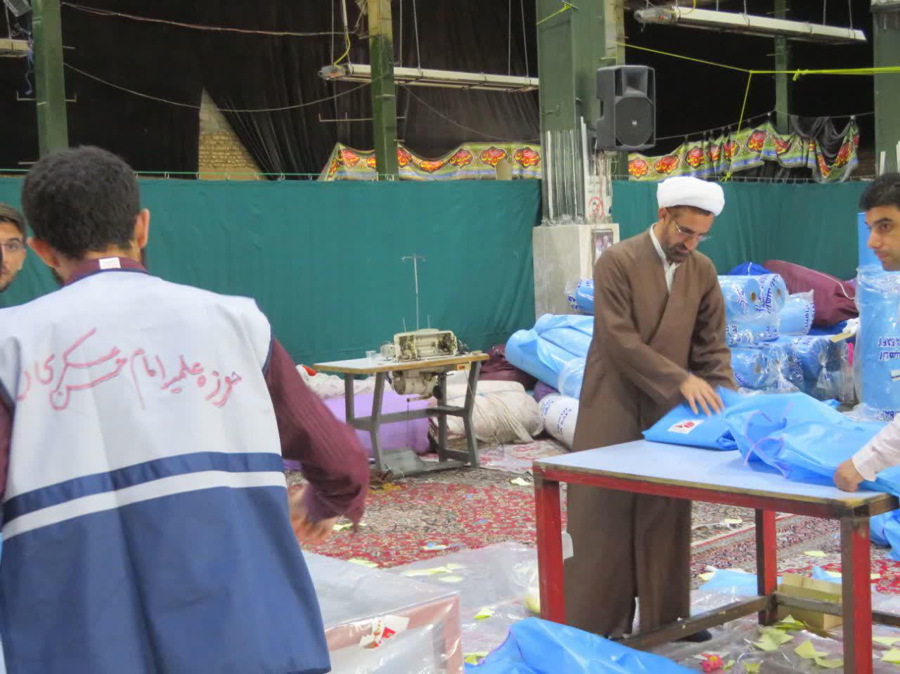 تولید بیش از ۴۵ هزار گان و توزیع آن در ۲۰۰ بیمارستان با مشارکت طلاب جهادی