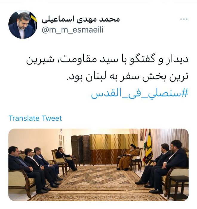 وزیر فرهنگ و ارشاد اسلامی با سیدحسن نصرالله دیدار کرد