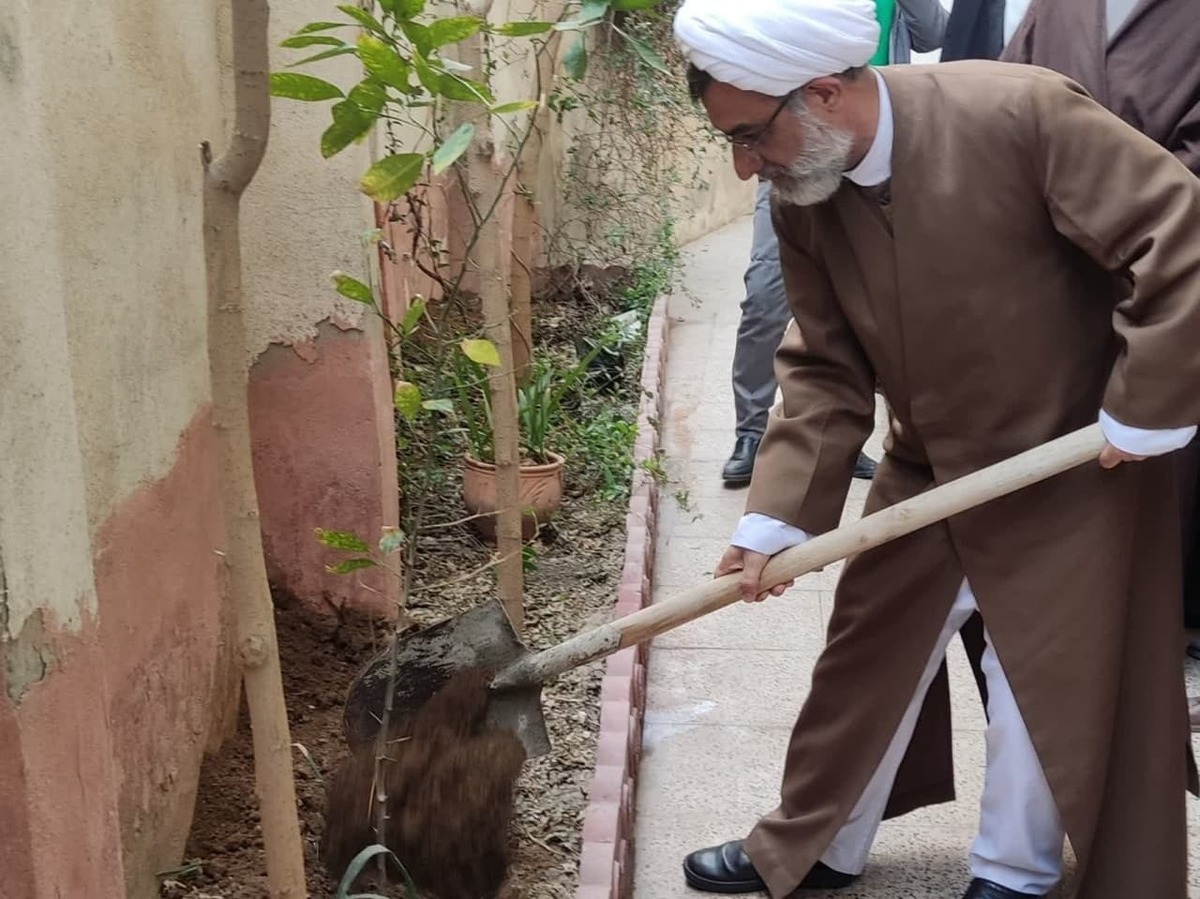 کاشت نهال توسط دبیر شورای عالی انقلاب فرهنگی