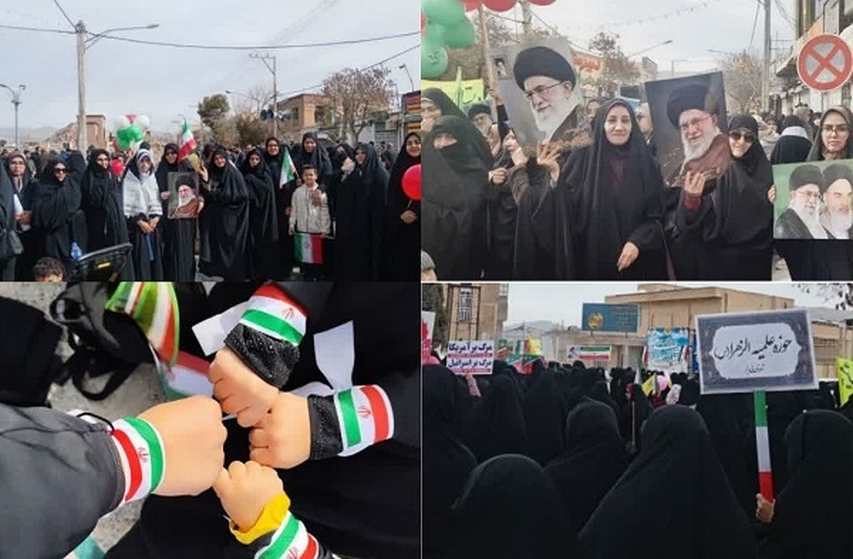 نقش آفرینی طلاب خواهر فارس در راهپیمایی سالروز پیروزی انقلاب اسلامی+ تصاویر