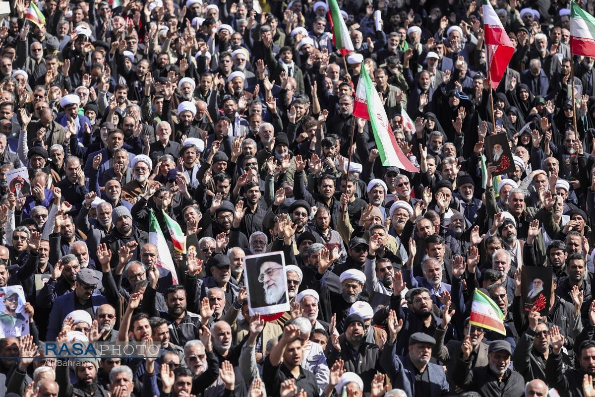 خشم و انزجار ملت ایران علیه استکبار جهانی در انتقام خون امام شهید