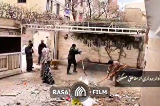 امداد رسانی طلاب به حادثه دیدگان جنگ