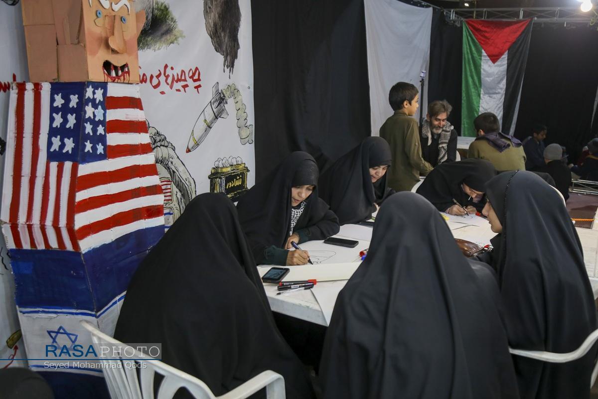 گزارشی از فعالیت‌های جهادی هنرمندان قم در موکب هنر و رسانه