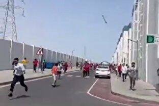 لحظه سقوط بوستر موشک در قطر