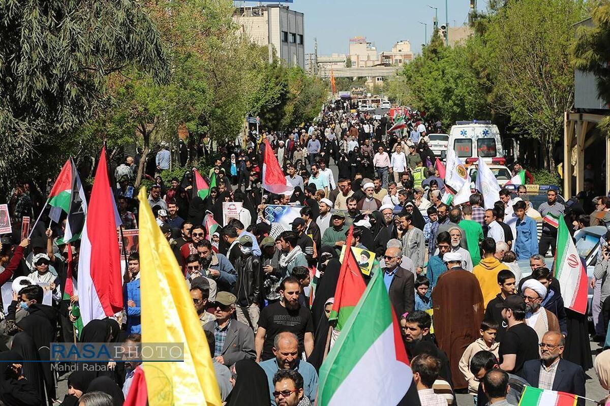 برگزاری راهپیمایی مردم سراسر کشور در محکومیت حمله رژیم صهیونیستی