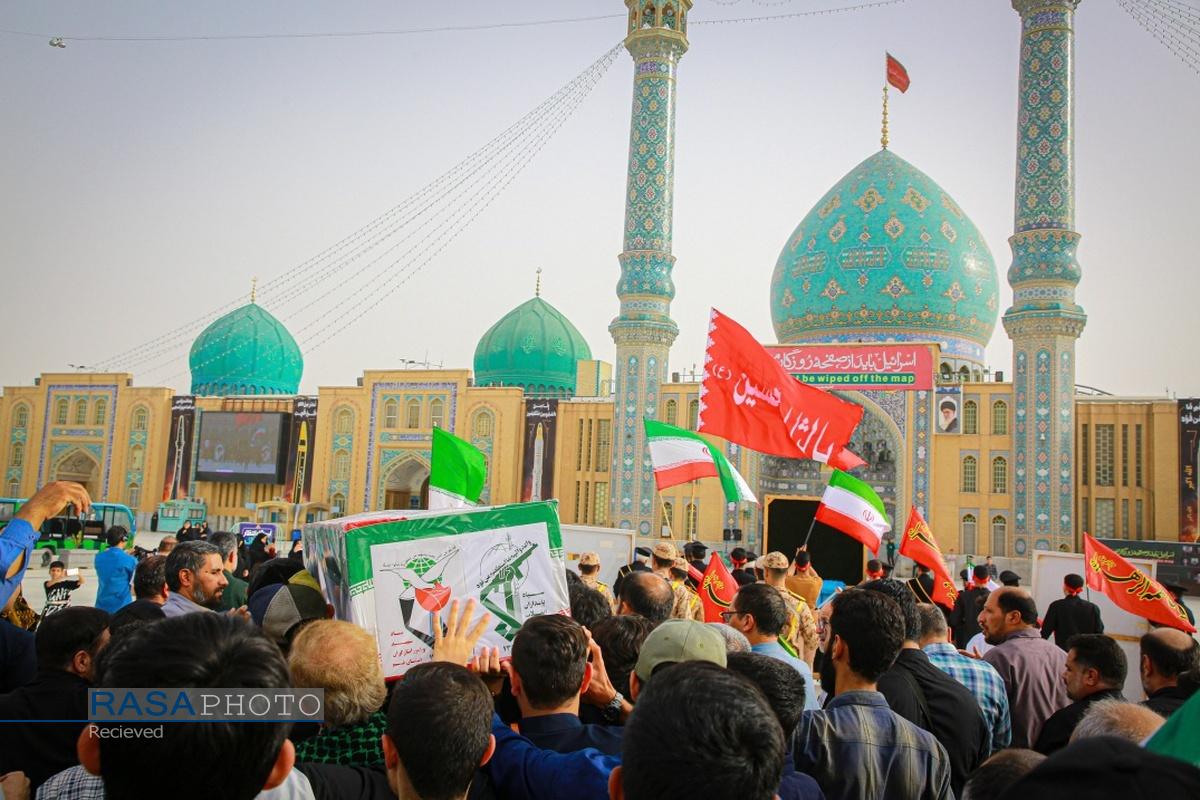 تشییع و تدفین پیکر شهید سلگی در مسجد مقدس جمکران