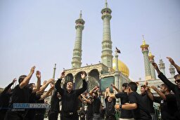 عزاداری روز اربعین حسینی (ع) در حرم حضرت معصومه (سلام‌الله‌علیها)