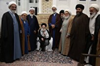 دیدار هیأت رییسه مجمع عمومی جامعه مدرسین با آیت الله شبیری زنجانی