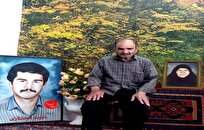 حاج علی مختاری پدر شهید به دیدار فرزند شهیدش شتافت
