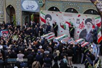تشییع باشکوه پیکر مطهر ۱۲ شهید حملات وحشیانه آمریکایی صهیونی به قم