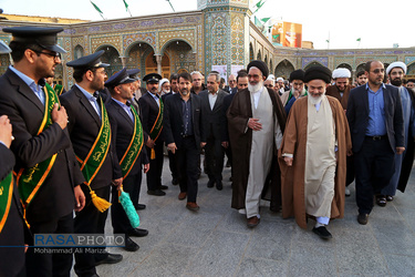 آئین افتتاح شبستان حضرت زهرا (س) و کلنگ زنی پروژه احداث شبستان امام علی (ع) در حرم حضرت معصومه (س)