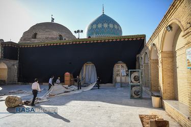 برپایی خیمه عزا در حرم امامزاده موسی مبرقع (ع) در قم