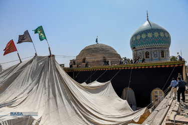 برپایی خیمه عزا در حرم امامزاده موسی مبرقع (ع) در قم