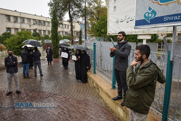 تجمع دانشجویان بسیجی در پی ترور شهید محسن فخری زاده در شیراز