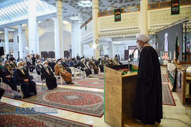 مراسم ارتحال آیت الله مصباح یزدی در حرم مطهر احمد بن موسی (ع) در شیراز‎