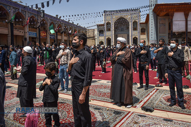 عزاداری و نماز جماعت ظهر عاشورا در حرم حضرت احمدبن موسی الکاظم (ع)