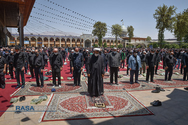 عزاداری و نماز جماعت ظهر عاشورا در حرم حضرت احمدبن موسی الکاظم (ع)